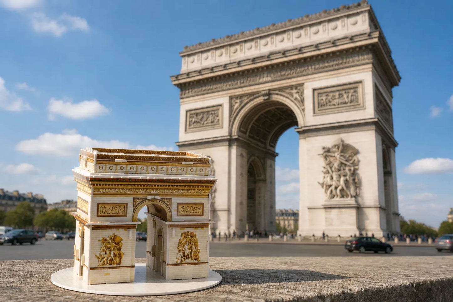 Maquette en bois - Arc de Triomphe coloré