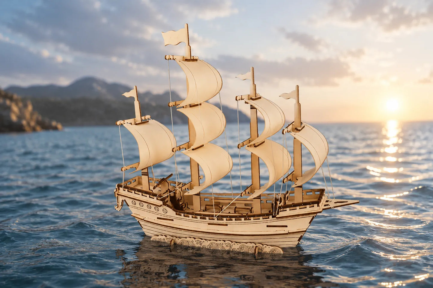 Maquette en bois - Bateau marchand