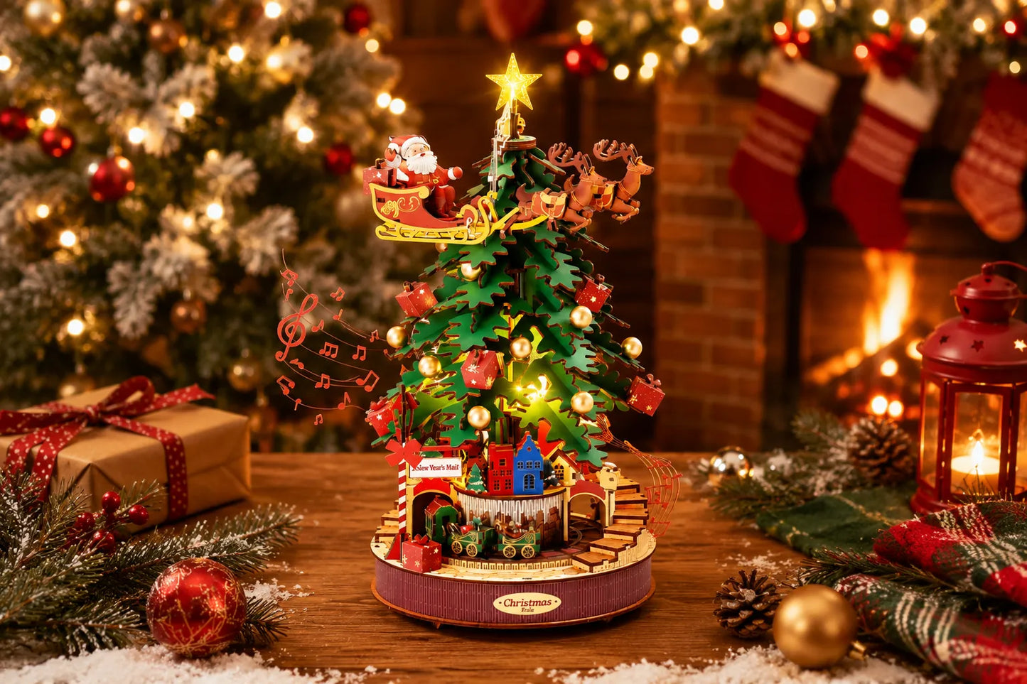 Maquette en bois - Boite à musique sapin du Noël