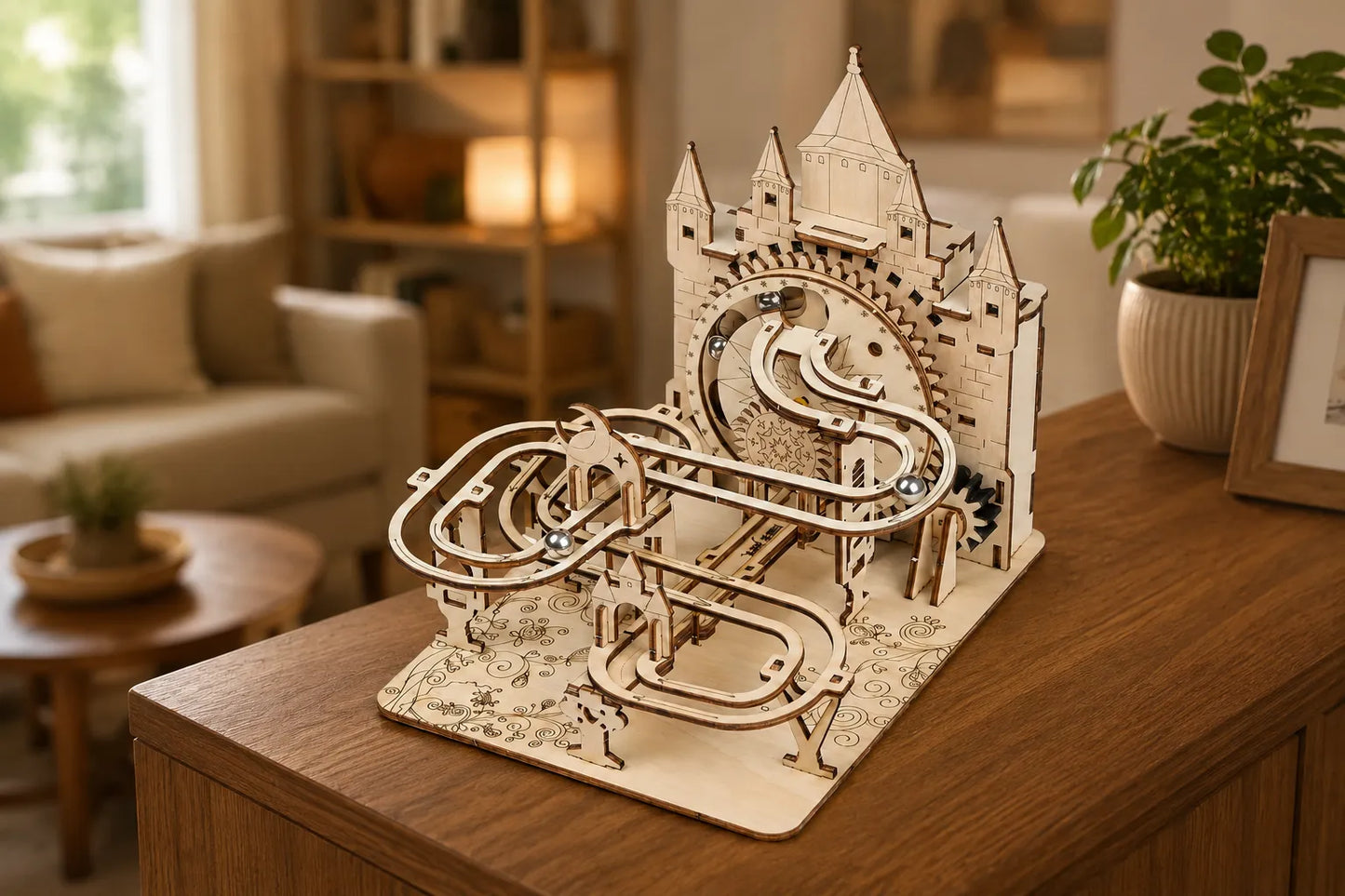Maquette en bois - Circuit de bille château de princesse