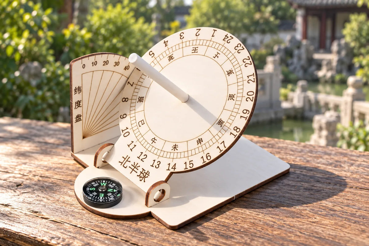 Maquette en bois - Le cadran solaire inclinable