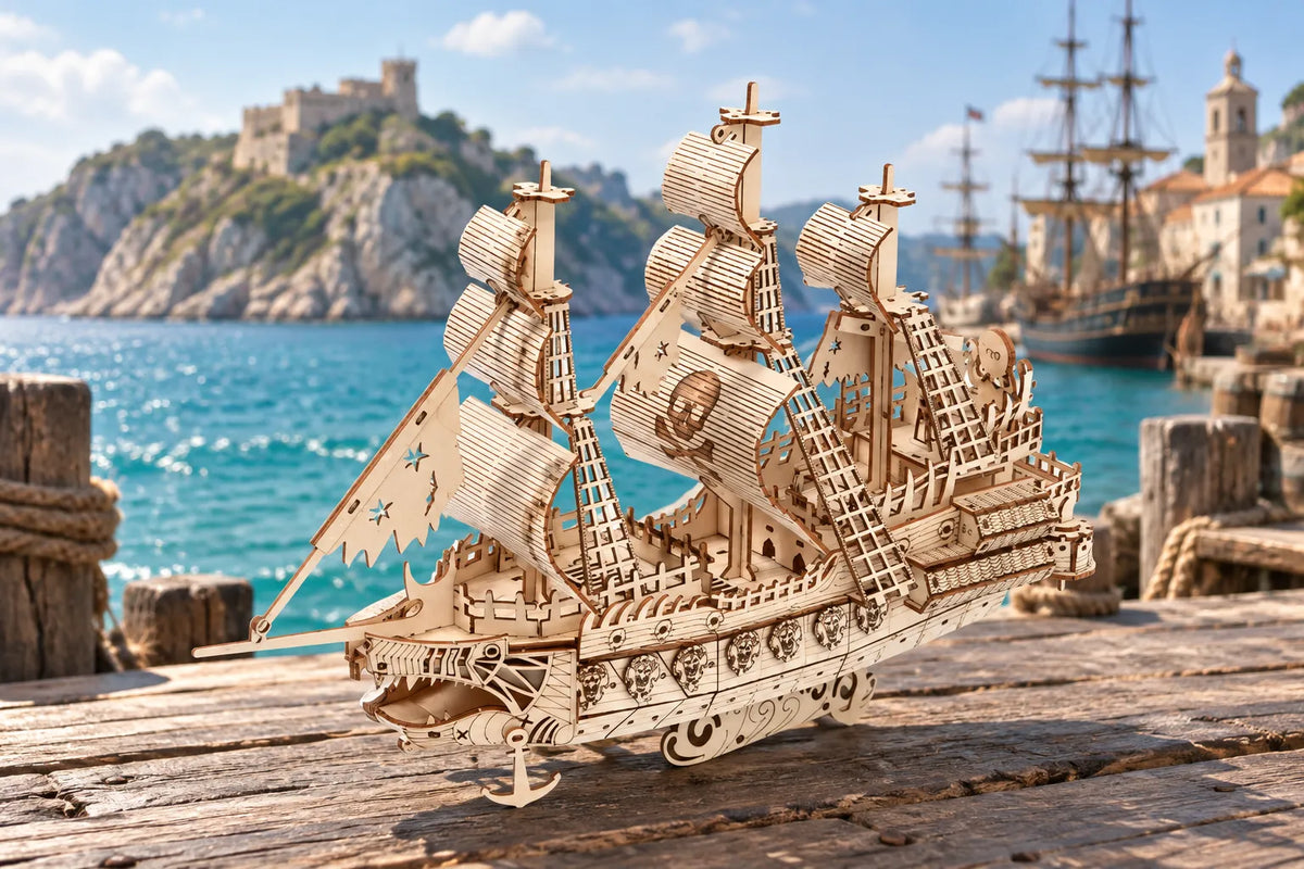 Maquette en bois - Le grand galion pirate