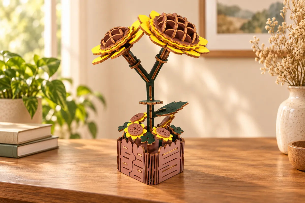 Maquette en bois - Les deux tournesols