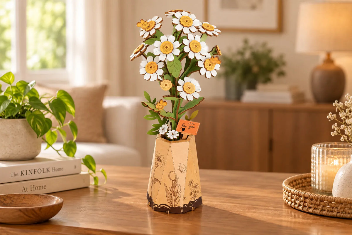 Maquette en bois - Les marguerites