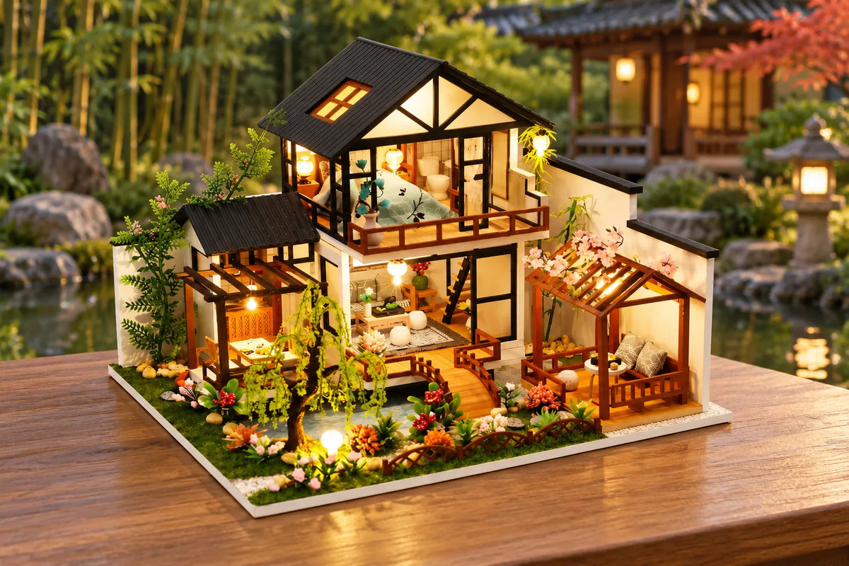 Maquette en bois - Maison à thème, la maison au jardin paisible