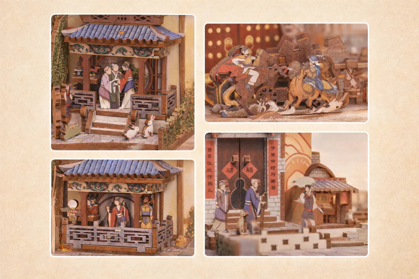 Maquette en bois - Serre-livres, la légende de Mulan