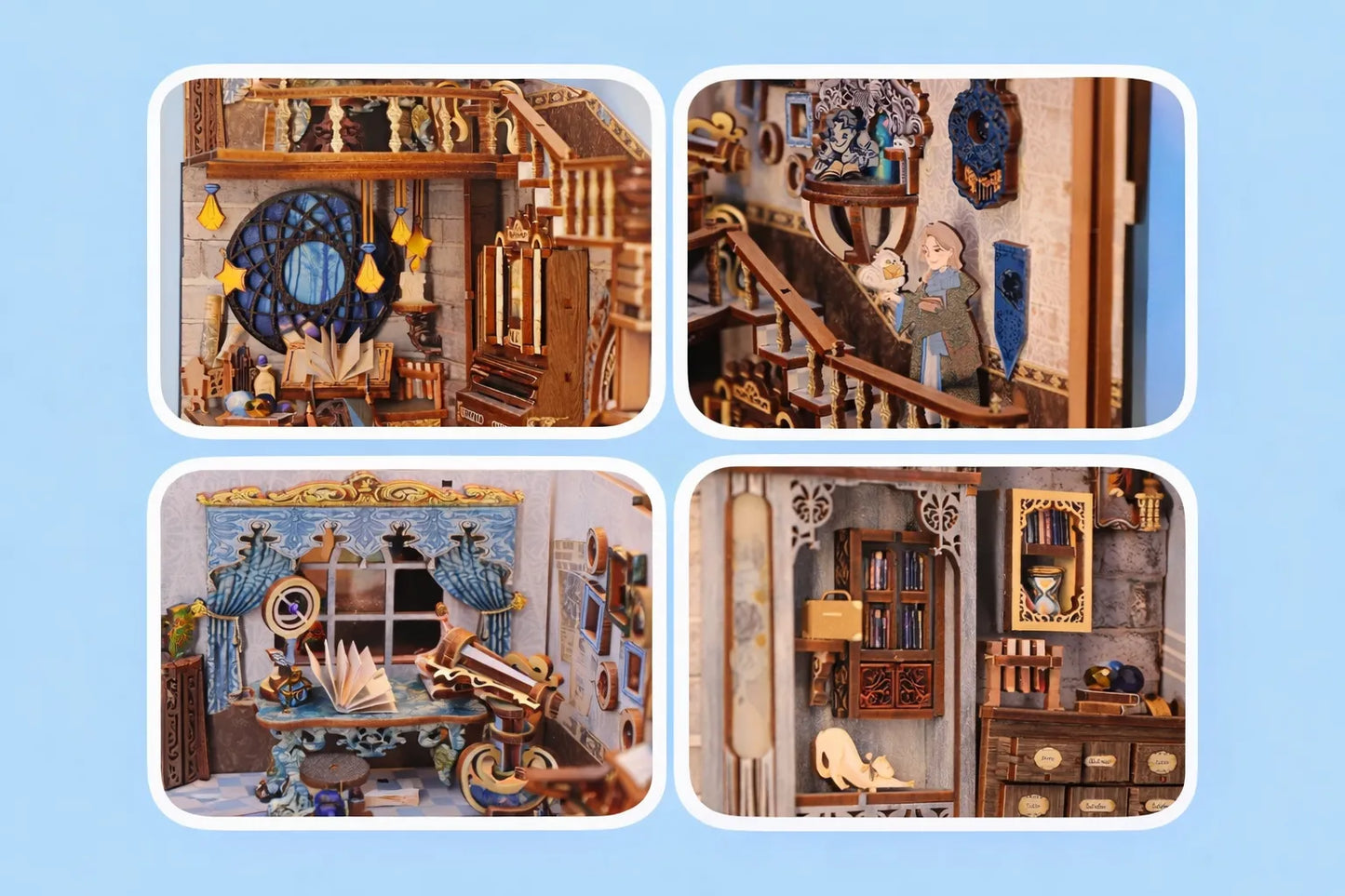 Maquette en bois - Serre-livres, maison de l'astrologie