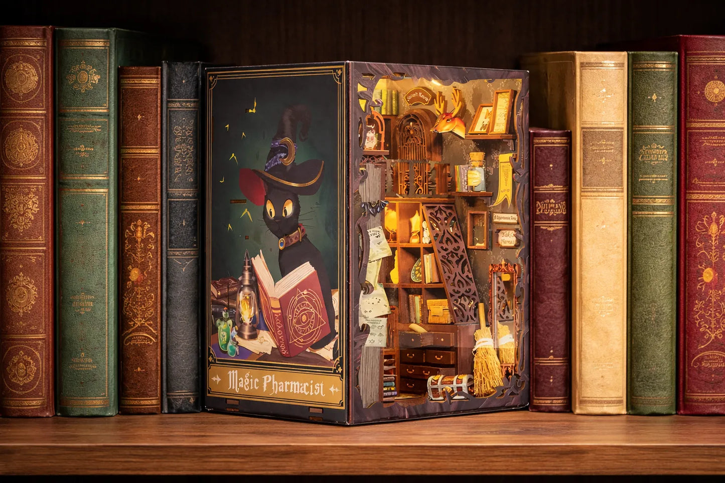 Maquette en bois -Serre-livres, pharmacie de la magie