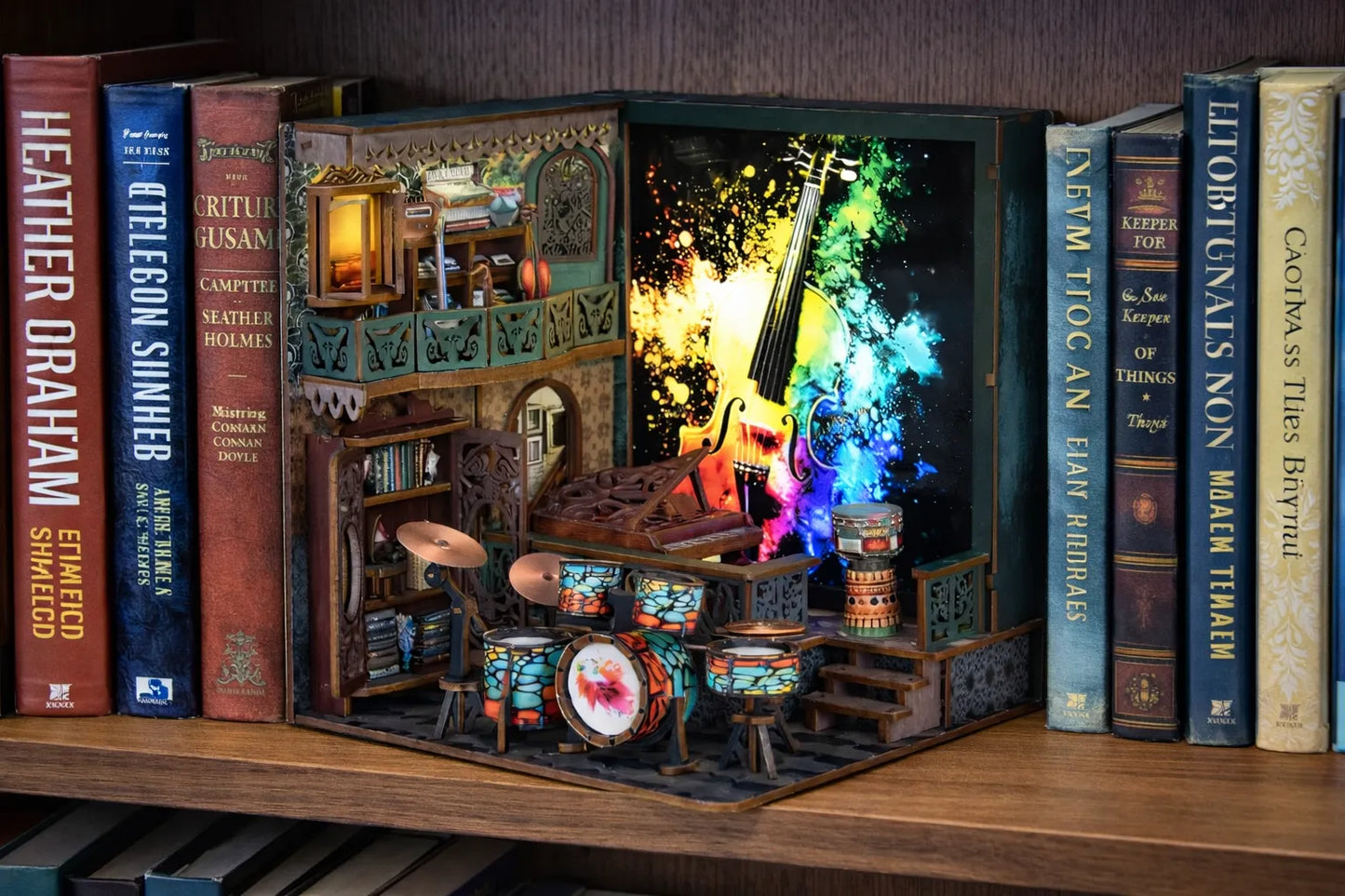 Maquette en bois - Serre-livres, salle de concert