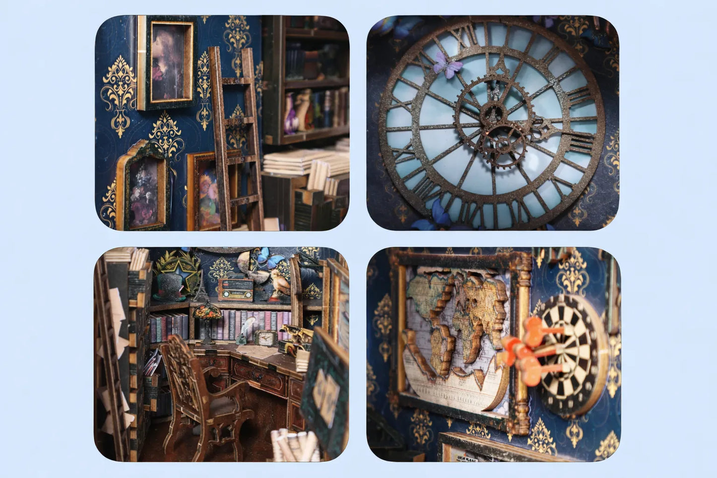 Maquette en bois - Serre-livres, salon de Sherlock Holmes