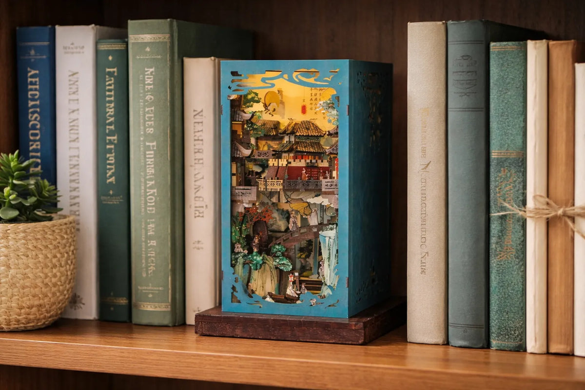Maquette en bois - Serre-livres, vallée chinoise
