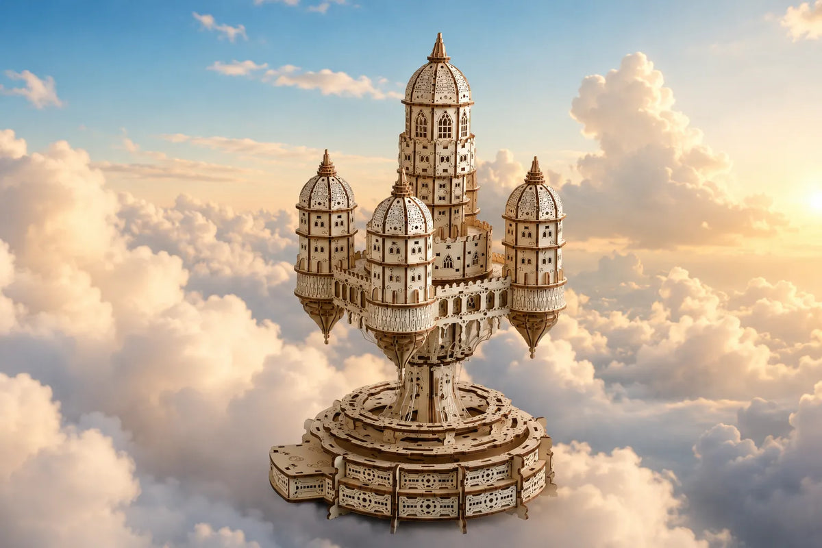 Maquette en bois - Ville dans le ciel