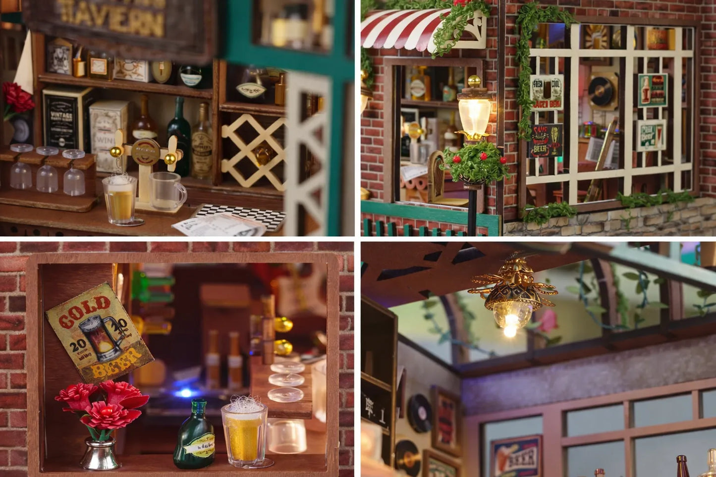 Maquette en bois - Maison à thème, bar à bière