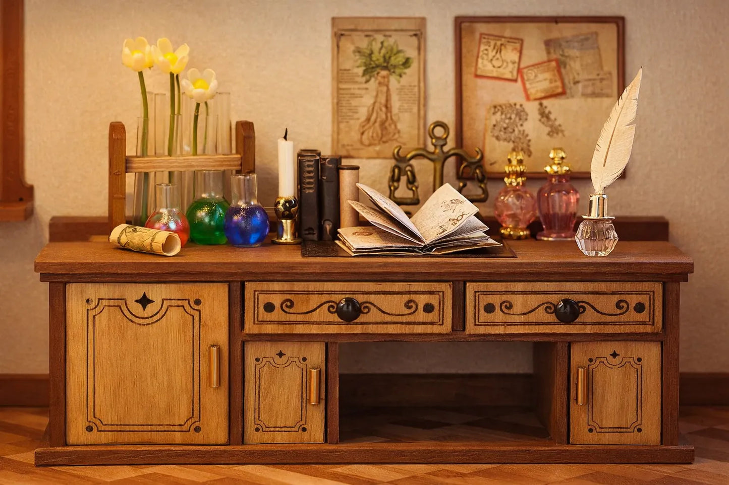 Maquette en bois - Maison à thème, roulotte