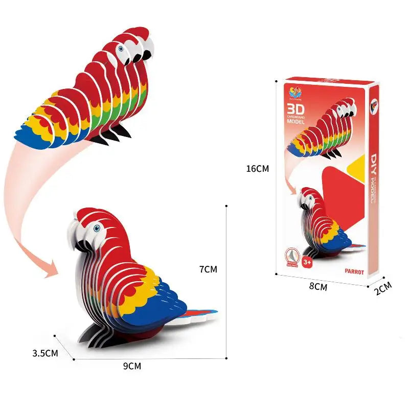 Maquette en bois - Perroquet coloré