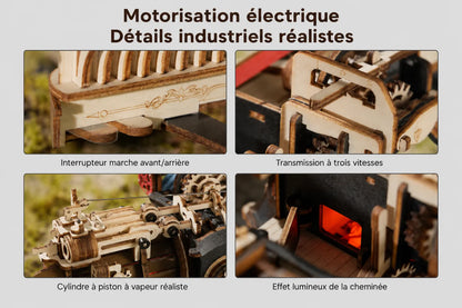 Maquette en bois - Tracteur à vapeur