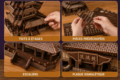 Maquette en bois - Ancienne pagode