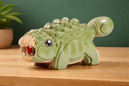 Maquette en bois - Ankylosaurus coloré