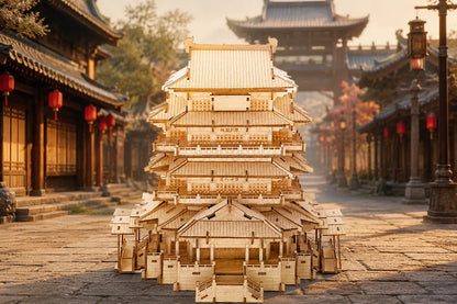Maquette en bois - Architecture traditionnelle chinoise