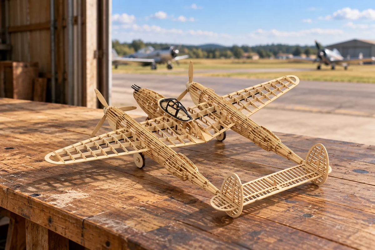 Maquette en bois - Avion bimoteur