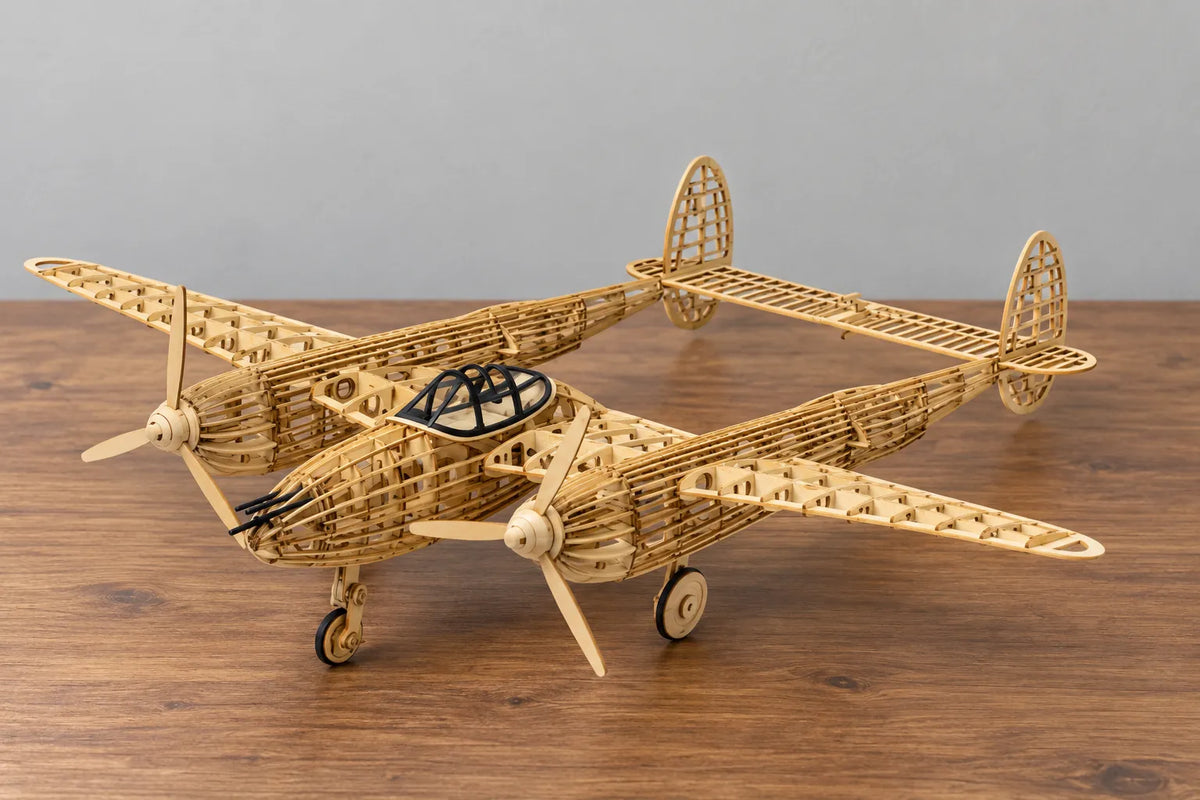 Maquette en bois - Avion bimoteur