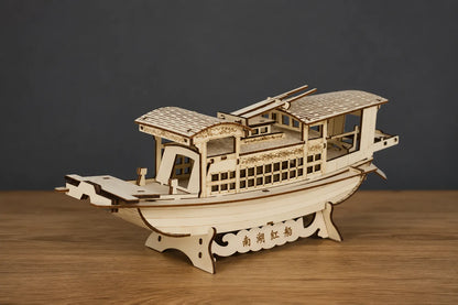 Maquette en bois - Bateau de pêche chinois