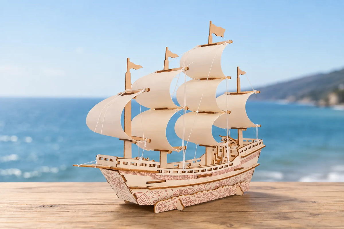 Maquette en bois - Bateau marchand