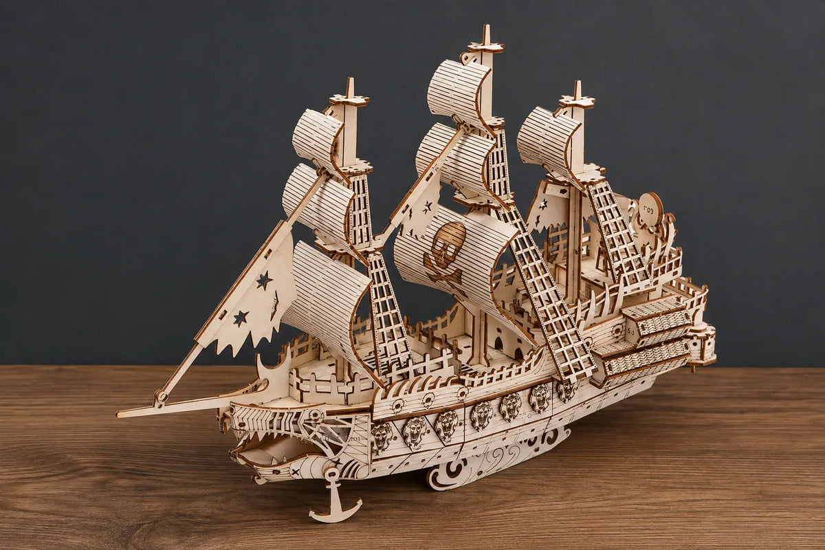 Maquette en bois - Bateau pirate fantôme