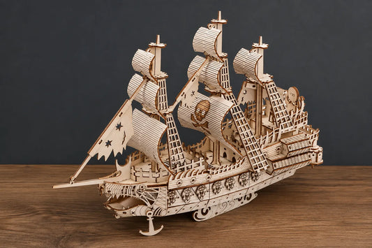 Maquette en bois - Bateau pirate fantôme