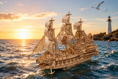 Maquette en bois - Bateau pirate fantôme