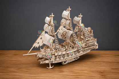 Maquette en bois - Bateau pirate fantôme