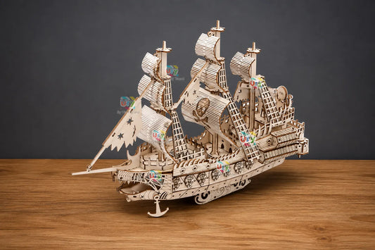 Maquette en bois - Bateau pirate fantôme