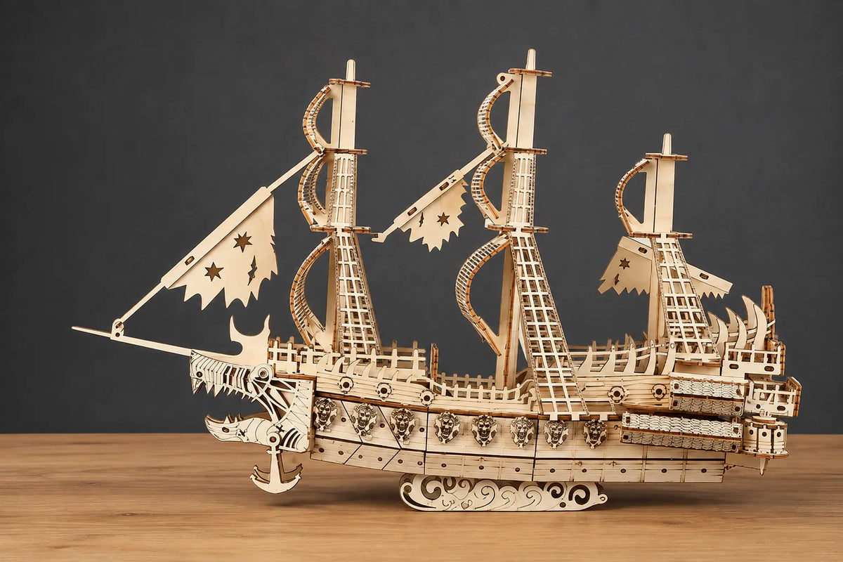 Maquette en bois - Bateau pirate fantôme