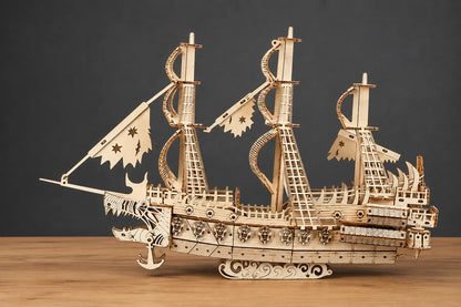 Maquette en bois - Bateau pirate fantôme