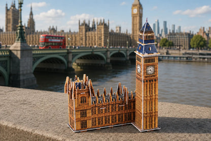 Maquette en bois - Big Ben coloré