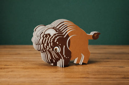 Maquette en bois - Bison coloré