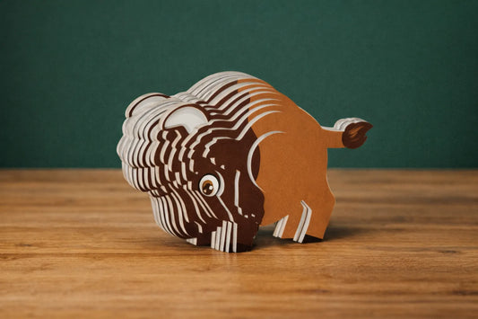 Maquette en bois - Bison coloré