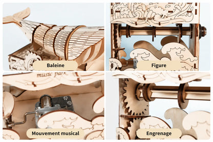 Maquette en bois - Boite à musique baleine