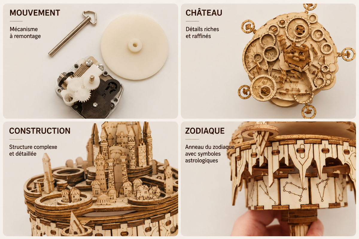 Maquette en bois - Boite à musique château dans le ciel