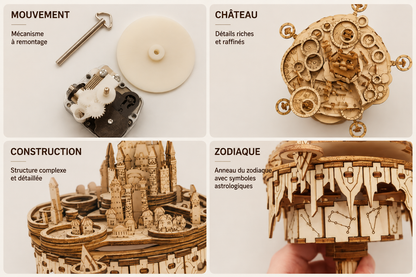 Maquette en bois - Boite à musique château dans le ciel