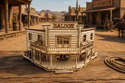 Maquette en bois - Maison à thème, saloon