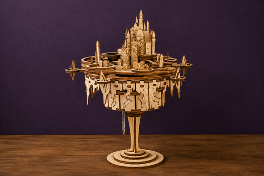 Maquette en bois - Boite à musique château dans le ciel