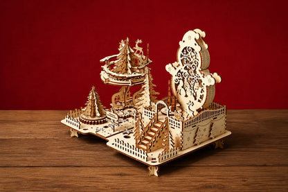 Maquette en bois - Boite à musique décoration de Noël