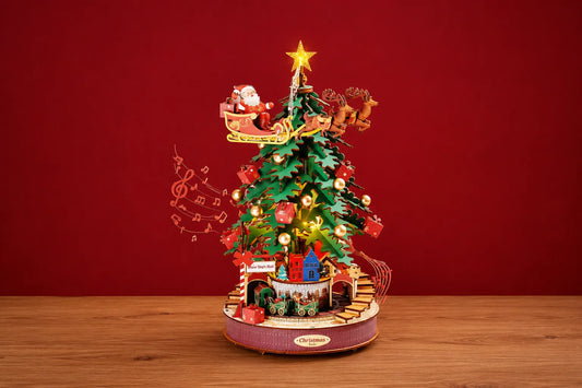 Maquette en bois - Boite à musique sapin du Noël