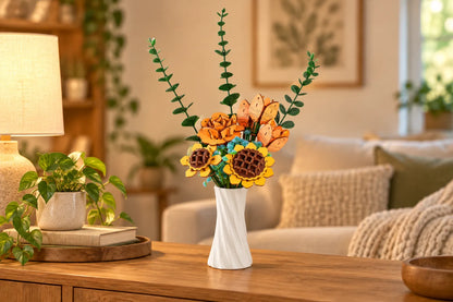 Maquette en bois - Bouquet de fleurs orange
