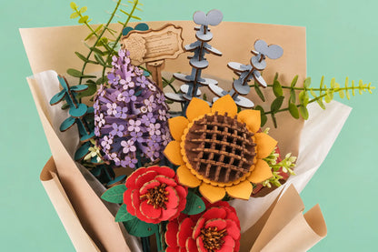 Maquette en bois - Bouquet de fleurs variées
