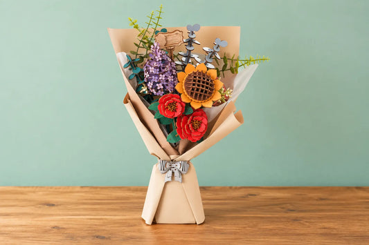 Maquette en bois - Bouquet de fleurs variées