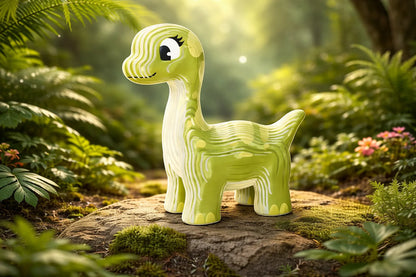 Maquette en bois - Dinosaure, brontosaurus coloré
