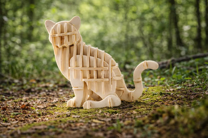 Maquette en bois - Chat assis