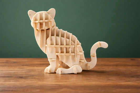 Maquette en bois - Chat assis
